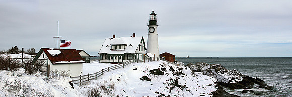 Portland Head Lighthouse in Winter and Snow Portland ME